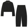 Single breasted short suit+long pants set for women